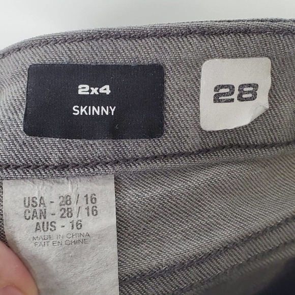 Volcom 2x4 By Denim Skinny Jeans Gray Size 28 - Picture 7 of 11